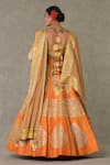 Masaba_Orange Lehenga And Blouse Raw Silk Embellished Paan Patti Embroidered Bridal Set _at_Aza_Fashions