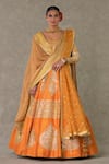 Buy_Masaba_Orange Lehenga And Blouse Raw Silk Embellished Paan Patti Embroidered Bridal Set _at_Aza_Fashions