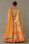 Shop_Masaba_Orange Lehenga And Blouse Raw Silk Embellished Paan Patti Embroidered Bridal Set _at_Aza_Fashions