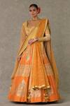 Buy_Masaba_Orange Lehenga And Blouse Raw Silk Embellished Paan Patti Embroidered Bridal Set _Online_at_Aza_Fashions