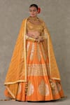 Shop_Masaba_Orange Lehenga And Blouse Raw Silk Embellished Paan Patti Embroidered Bridal Set _Online_at_Aza_Fashions