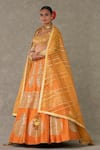 Masaba_Orange Lehenga And Blouse Raw Silk Embellished Paan Patti Embroidered Bridal Set _at_Aza_Fashions