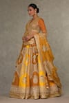 Buy_Masaba_Yellow Lehenga And Blouse Raw Silk Embellished Neel Kamal Embroidered Bridal Set 