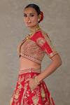 Buy_Masaba_Red Lehenga And Blouse Raw Silk Embellished Bagh E Bahara Embroidered Bridal Set _Online_at_Aza_Fashions