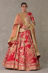 Buy_Masaba_Red Lehenga And Blouse Raw Silk Bagh E Bahara Embroidered Bridal Set _Online_at_Aza_Fashions