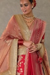 Masaba_Red Lehenga And Blouse Raw Silk Bagh E Bahara Embroidered Bridal Set _at_Aza_Fashions