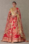 Buy_Masaba_Red Lehenga And Blouse Raw Silk Embellished Bagh E Bahara Embroidered Bridal Set _at_Aza_Fashions