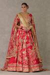 Masaba_Red Lehenga And Blouse Raw Silk Embellished Bagh E Bahara Embroidered Bridal Set _Online_at_Aza_Fashions