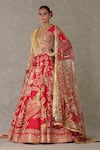 Buy_Masaba_Red Lehenga And Blouse Raw Silk Embellished Bagh E Bahara Embroidered Bridal Set _Online_at_Aza_Fashions