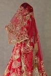 Masaba_Red Lehenga And Blouse Raw Silk Embellished Bagh E Bahara Embroidered Bridal Set _at_Aza_Fashions