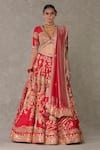 Buy_Masaba_Red Lehenga And Blouse Raw Silk Embellished Bagh E Bahara Embroidered Bridal Set _at_Aza_Fashions