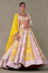 Masaba_Pink Lehenga And Blouse Raw Silk Embellished Dori Kasata Embroidered Set _Online_at_Aza_Fashions