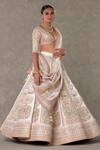 Masaba_Ivory Lehenga And Blouse Raw Silk Bagh E Bahar Embroidered Bridal Set _Online_at_Aza_Fashions