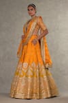 Buy_Masaba_Orange Lehenga And Blouse Raw Silk Printed Chand Phool Bagh Digital Bridal Set _Online_at_Aza_Fashions