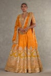 Buy_Masaba_Orange Lehenga And Blouse Raw Silk Printed Chand Phool Bagh Digital Bridal Set 