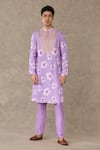 Buy_Masaba_Purple Raw Silk Embroidered Dabka Parijat And Sitara Kurta _at_Aza_Fashions