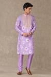 Shop_Masaba_Purple Raw Silk Embroidered Dabka Parijat And Sitara Kurta _Online_at_Aza_Fashions