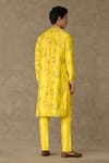 Shop_Masaba_Yellow Raw Silk Embroidered Juhi Printed Straight Kurta _at_Aza_Fashions