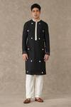 Buy_Masaba_Black Raw Silk Embroidered Tassels Embellished Kurta _at_Aza_Fashions