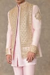 Shop_Masaba_Pink Raw Silk Embroidered Sequin Dil Chidiya Raja Koti _Online_at_Aza_Fashions