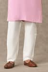 Buy_Masaba_Pink Tissue Embroidery Sequin Bloom Placket Kurta With Pant _Online_at_Aza_Fashions