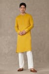 Buy_Masaba_Yellow Tissue Palm Tree Shajarah Sequin Kurta With Pant _at_Aza_Fashions