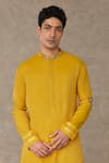 Buy_Masaba_Yellow Tissue Palm Tree Shajarah Sequin Kurta With Pant _Online_at_Aza_Fashions