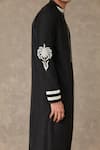 Buy_Masaba_Black Raw Silk Embroidery Palm Tree Shajarah Sequin Kurta With Pant 