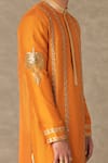 Masaba_Orange Crepe Silk Embroidery Dori Kalpataru Kurta_Online_at_Aza_Fashions