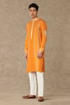 Buy_Masaba_Orange Crepe Silk Embroidery Dori Kalpataru Kurta_Online_at_Aza_Fashions