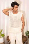 Buy_Kalakaari By Sagarika_Off White Cotton Siena Shirt And Cargo Pant Set