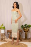 Shop_Kalakaari By Sagarika_Off White Cotton Print Blossom Square Flora Hand Block Maxi Dress _Online_at_Aza_Fashions