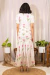 Shop_Kalakaari By Sagarika_White Cotton Print Tulip V Ruched Maxi Dress _at_Aza_Fashions