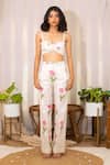 Buy_Kalakaari By Sagarika_White Cotton Print Tulip Flora Shrug Open Pant Set 