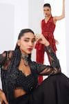 Buy Awigna Black Organza, Net, Cotton Embroidery Sweetheart Floral Cape And Palazzo Set Online at Aza Fashions Buy_Awigna_Black Organza, Net, Cotton Embroidery Sweetheart Floral Cape And Palazzo Set _Online_at_Aza_Fashions