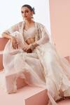 Buy_Awigna_Ivory Organza Embroidered Sequin Sweetheart Cape Palazzo Set _Online_at_Aza_Fashions