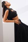 Shop_Awigna_Black Net Embroidered Sequin Plunging Cutdana And Lehenga Set _Online_at_Aza_Fashions