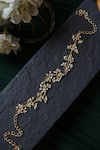 Shop_Paisley Pop_Gold Plated Kundan Embellished Head Band _at_Aza_Fashions