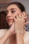 Paisley Pop_Gold Plated Kundan Pearl Hathphool _Online_at_Aza_Fashions