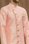 Shop_Arihant Rai Sinha_Pink Brocade, Silk Embroidery Vintage Woven Pattern Banarasi Kurta Set _Online_at_Aza_Fashions