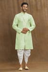 Buy_Arihant Rai Sinha_Green Brocade, Silk Embroidery Florette Woven Kurta Set _Online_at_Aza_Fashions