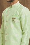 Shop_Arihant Rai Sinha_Green Brocade, Silk Embroidery Florette Woven Kurta Set _Online_at_Aza_Fashions