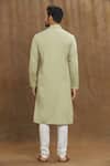 Shop_Arihant Rai Sinha_Green Silk Embroidery Solid Mandarin Collar Kurta _at_Aza_Fashions
