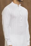 Shop_Arihant Rai Sinha_Off White Soft Self Print Art Silk Stripe Kurta _Online_at_Aza_Fashions