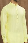 Shop_Arihant Rai Sinha_Yellow Soft Self Print Art Silk Stripe Straight Kurta _Online_at_Aza_Fashions