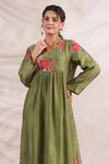 Buy_Label Niti Bothra_Green Silk Embroidery, Beads, Bahaar Printed Gathered Kurta And Palazzo Set _Online_at_Aza_Fashions