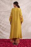 Shop_Label Niti Bothra_Yellow Silk Beads, Sequins, Bahaar High-low Printed Kurta With Palazzo _at_Aza_Fashions