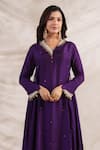 Buy_Label Niti Bothra_Purple Silk Embroidered Zardozi And Sequin Pankh Placement Anarkali & Palazzo Set _Online_at_Aza_Fashions