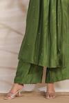 Buy_Label Niti Bothra_Green Silk Sequins Collared Pankh Pintucked Anarkali And Palazzo Set 