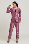 Buy_Peenacolada_Purple Woven Silk Lapel Collar Brocade Blazer And Pant Set_at_Aza_Fashions